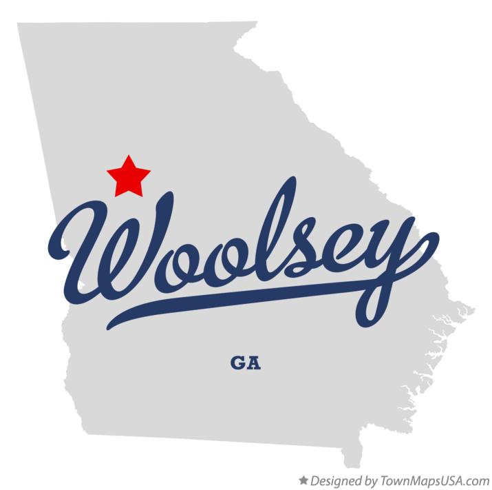 Map of Woolsey Georgia GA