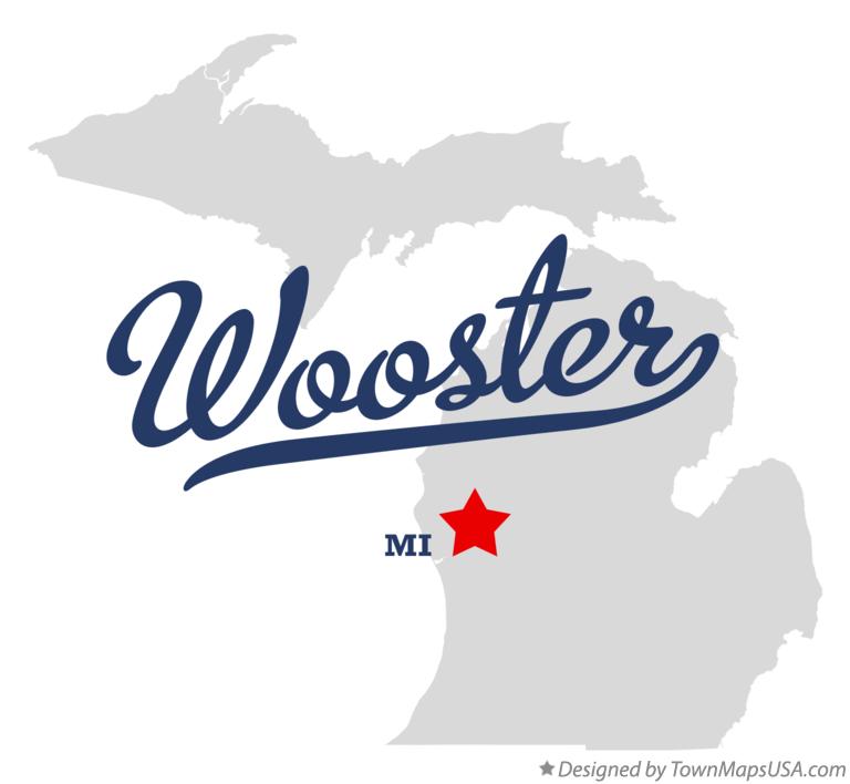 Map of Wooster Michigan MI