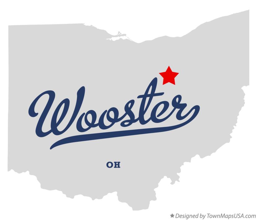 Map of Wooster Ohio OH