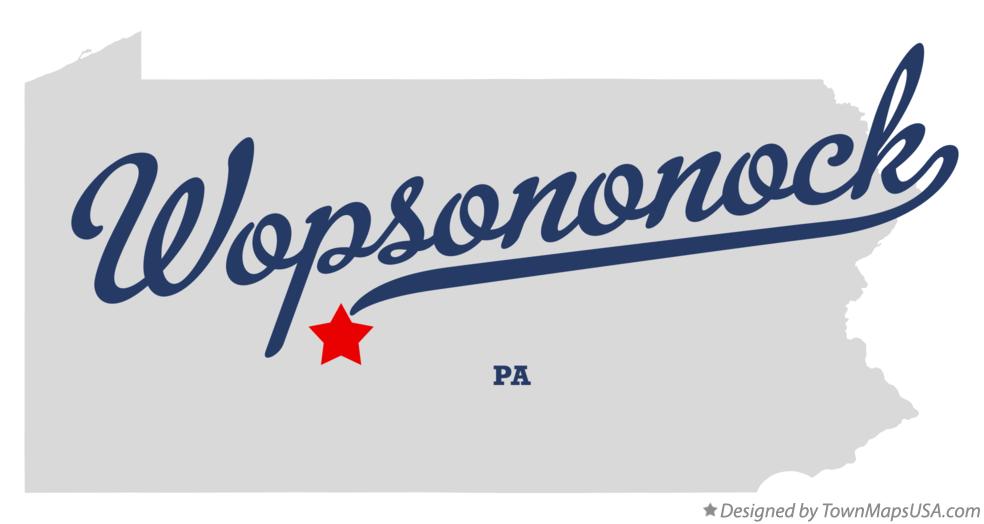 Map of Wopsononock Pennsylvania PA