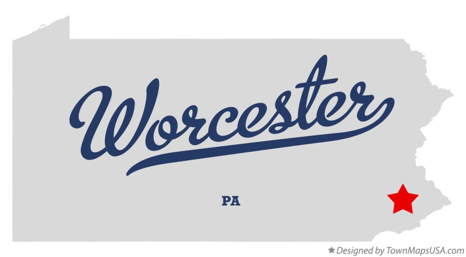 Map of Worcester Pennsylvania PA