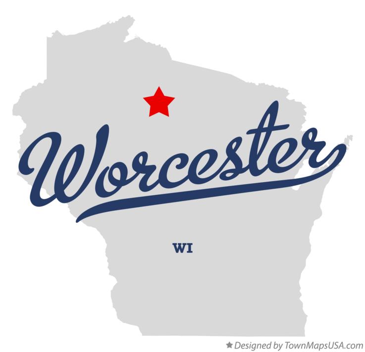 Map of Worcester Wisconsin WI