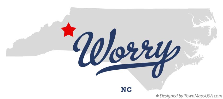 Map of Worry North Carolina NC