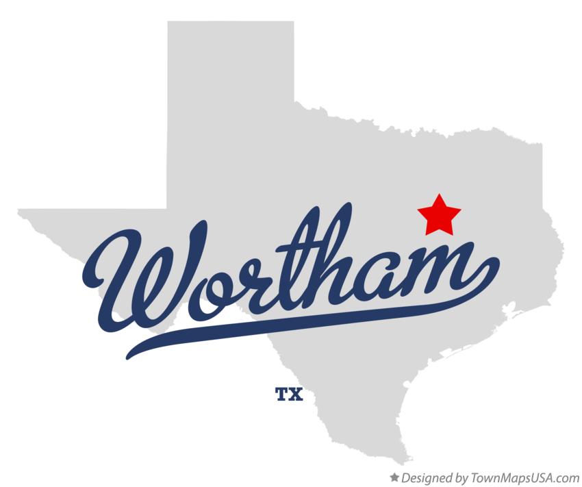 Map of Wortham Texas TX