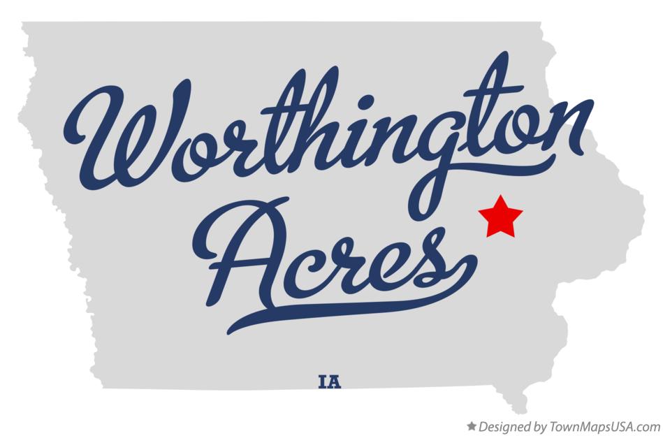 Map of Worthington Acres Iowa IA