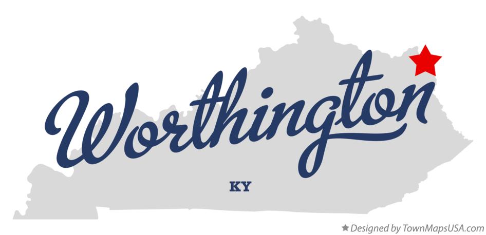 Map of Worthington Kentucky KY