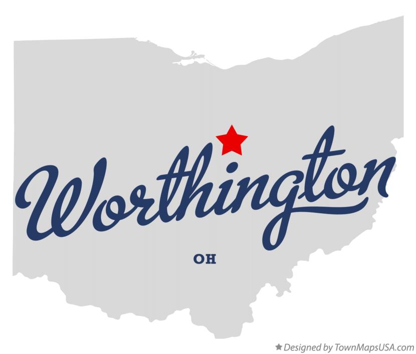 Map of Worthington Ohio OH