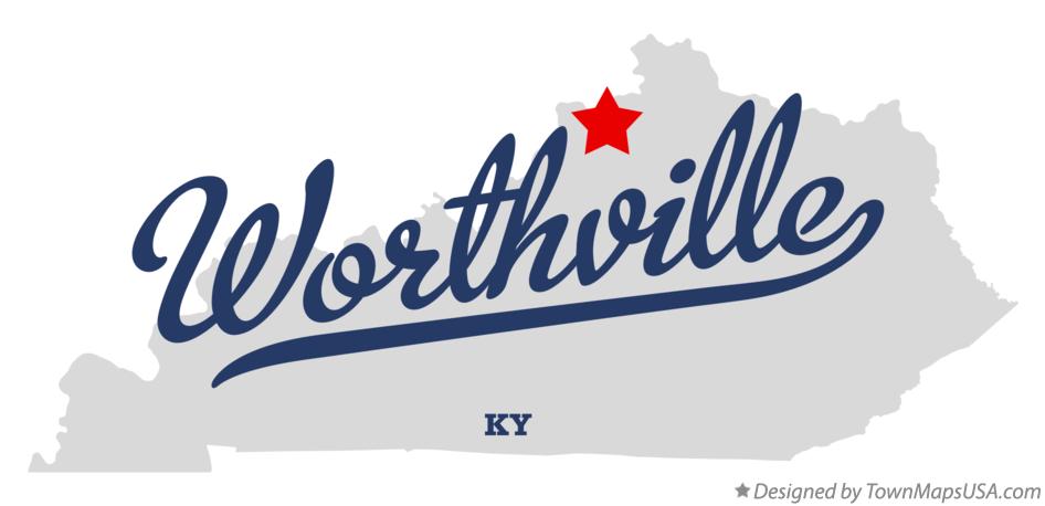 Map of Worthville Kentucky KY