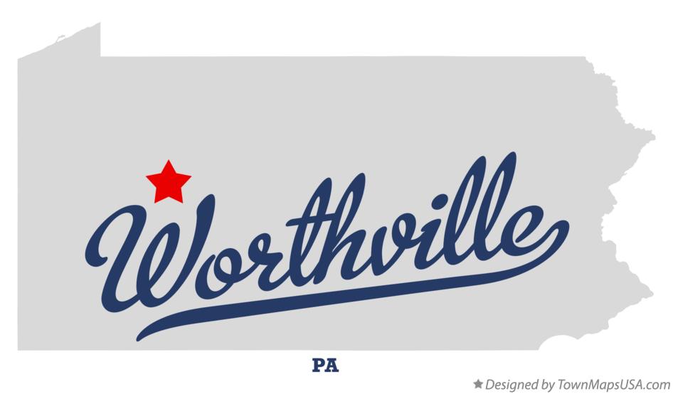 Map of Worthville Pennsylvania PA