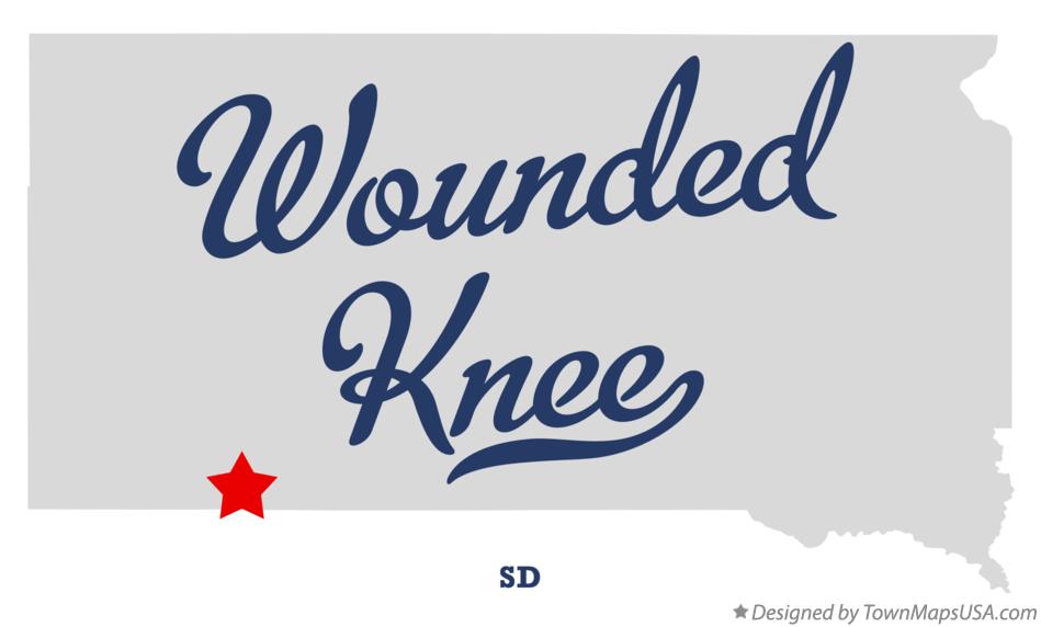Map of Wounded Knee South Dakota SD