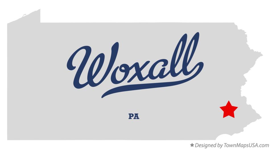 Map of Woxall Pennsylvania PA