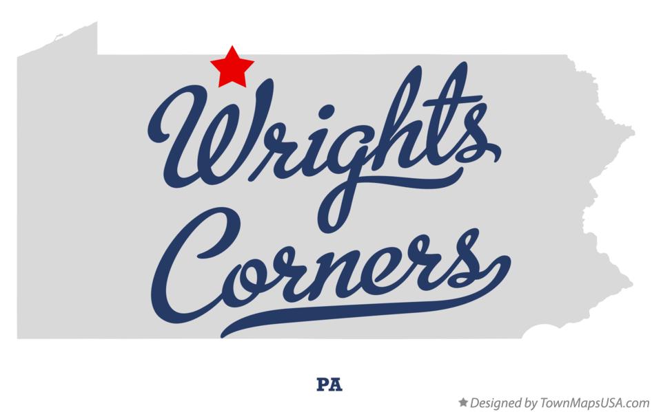 Map of Wrights Corners Pennsylvania PA