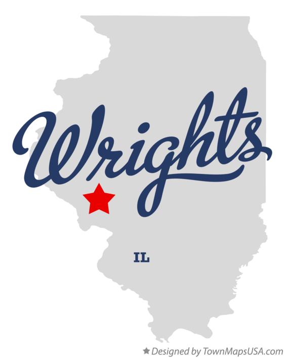 Map of Wrights Illinois IL