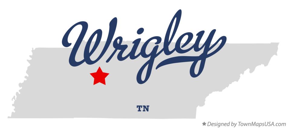 Map of Wrigley Tennessee TN