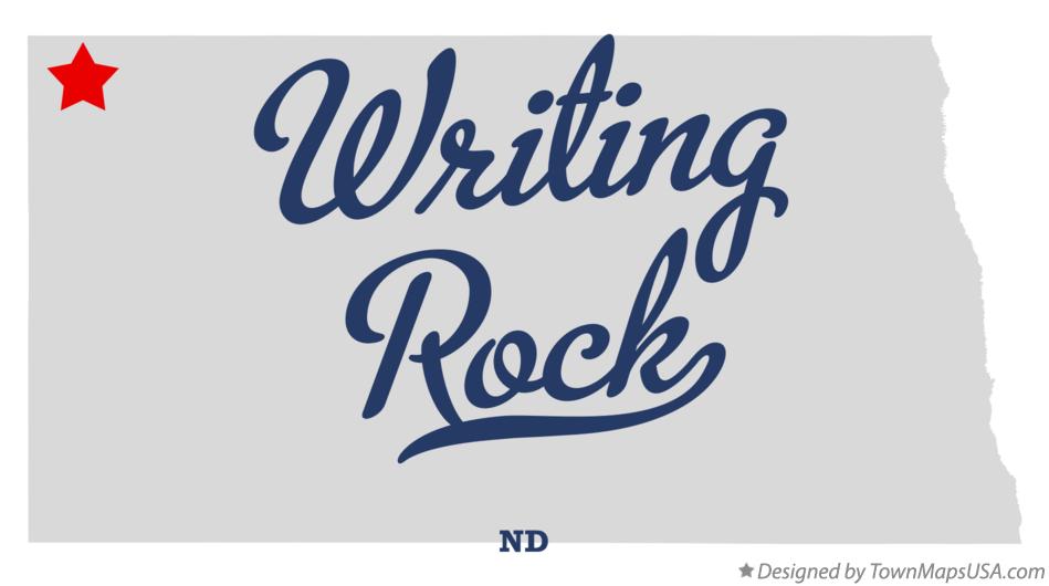 Map of Writing Rock North Dakota ND