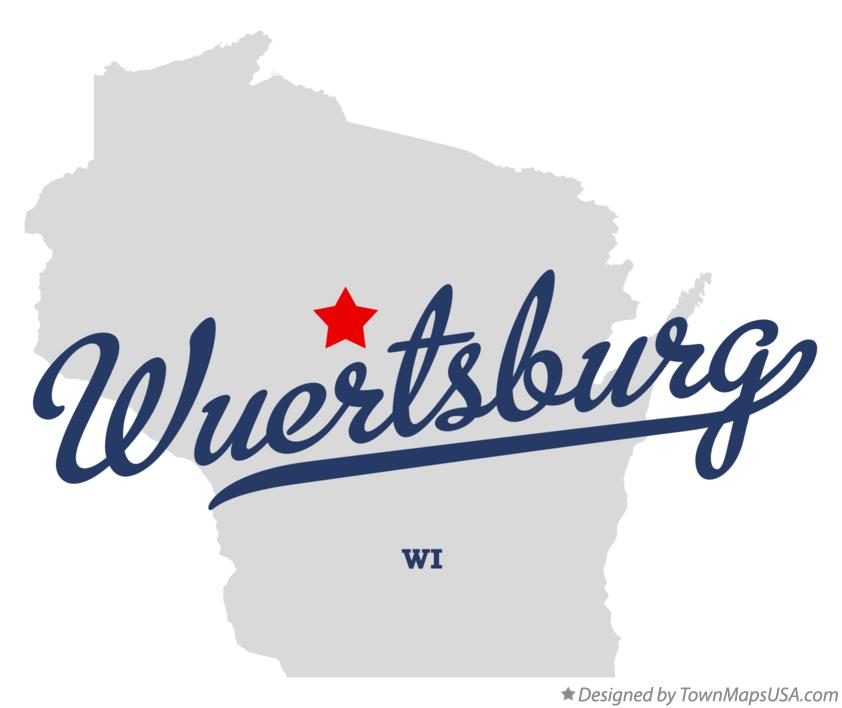 Map of Wuertsburg Wisconsin WI