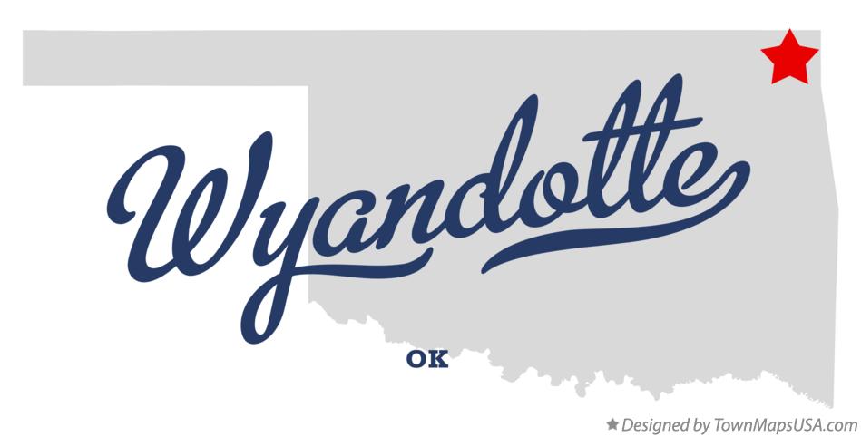 Map of Wyandotte Oklahoma OK