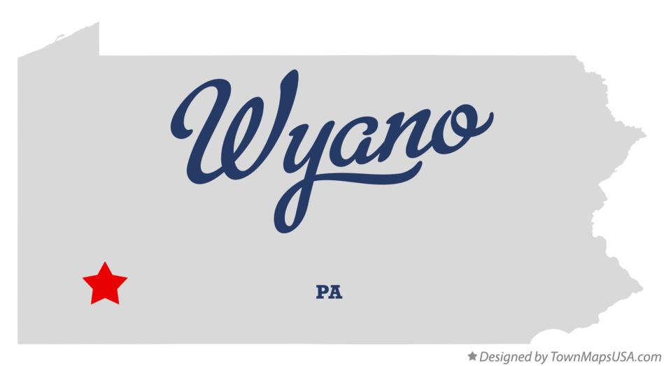 Map of Wyano Pennsylvania PA