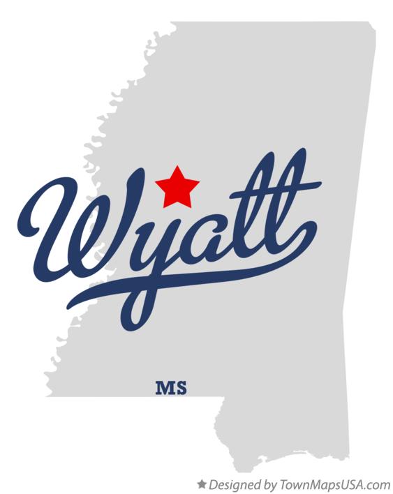 Map of Wyatt Mississippi MS
