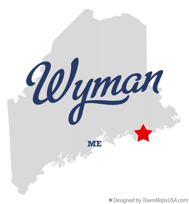 Map of Wyman Maine ME