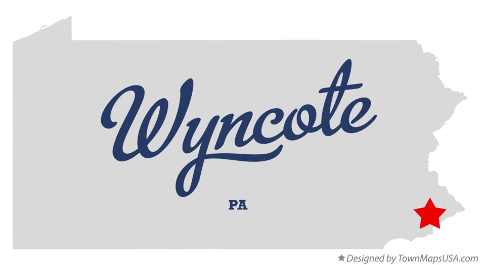 Map of Wyncote Pennsylvania PA