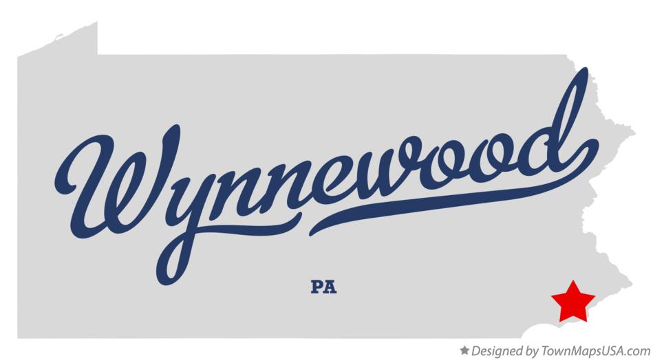 Map of Wynnewood Pennsylvania PA