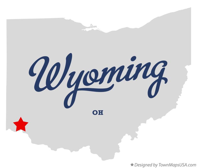 Map of Wyoming Ohio OH