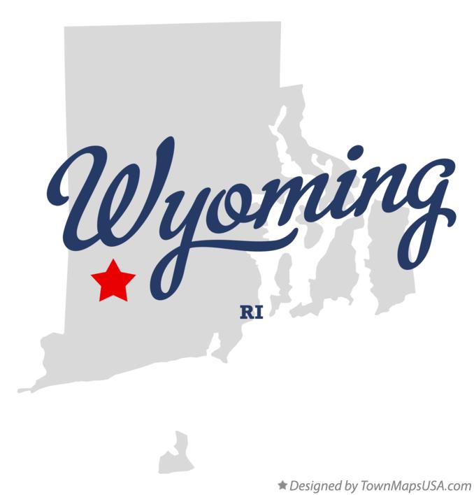 Map of Wyoming Rhode Island RI