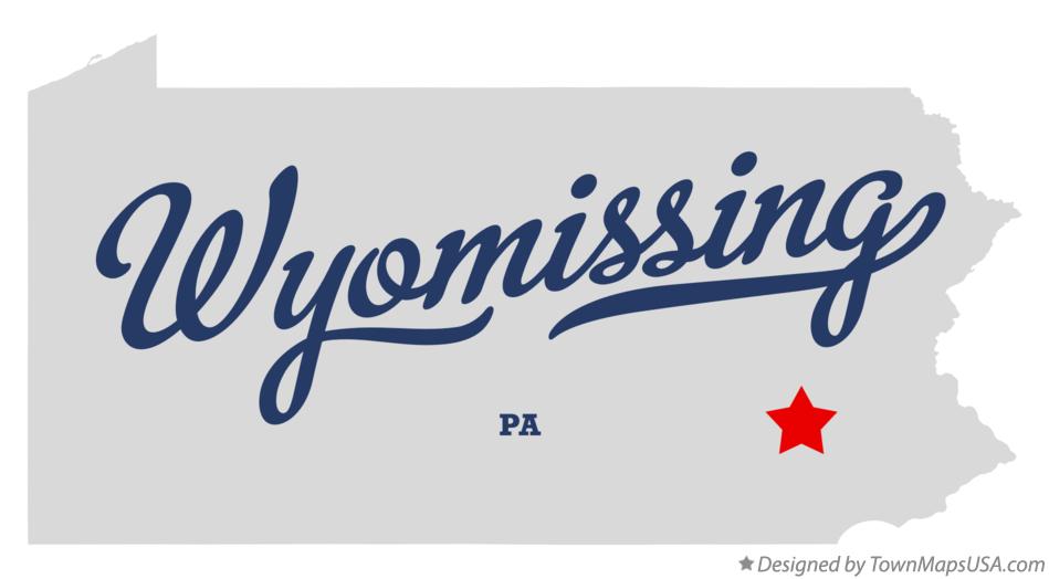 Map of Wyomissing Pennsylvania PA