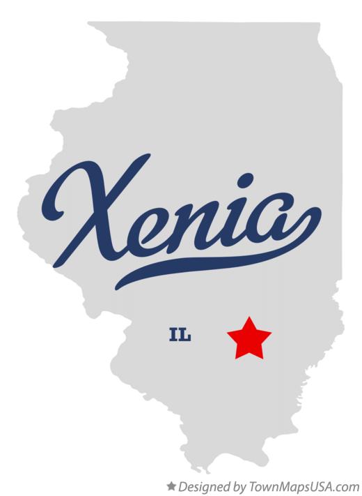Map of Xenia Illinois IL
