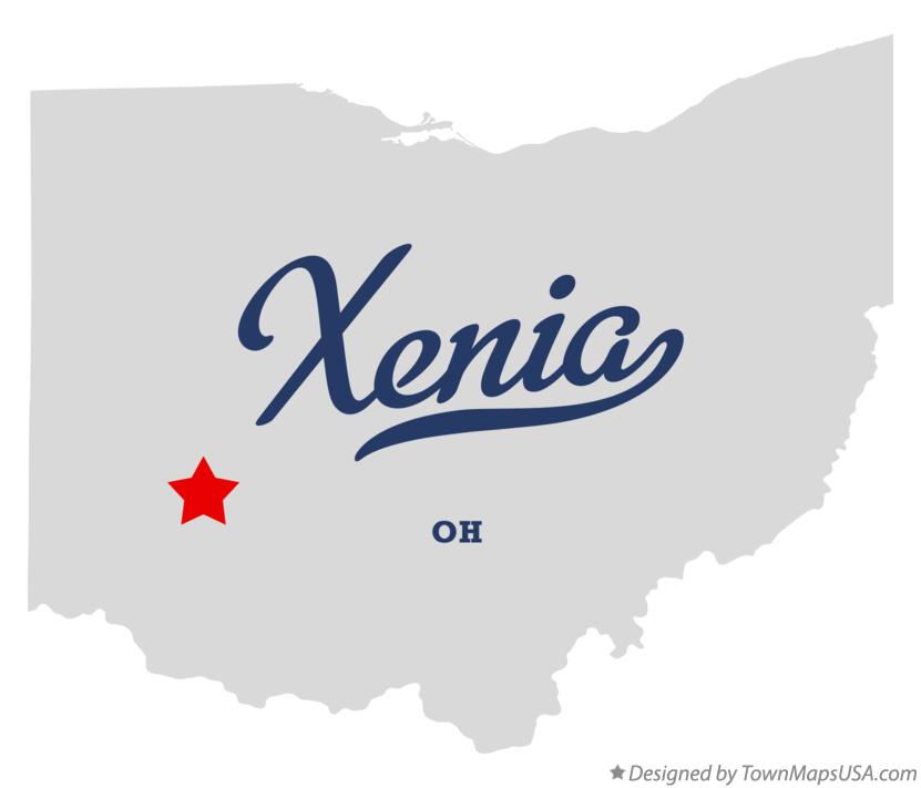 Map of Xenia Ohio OH
