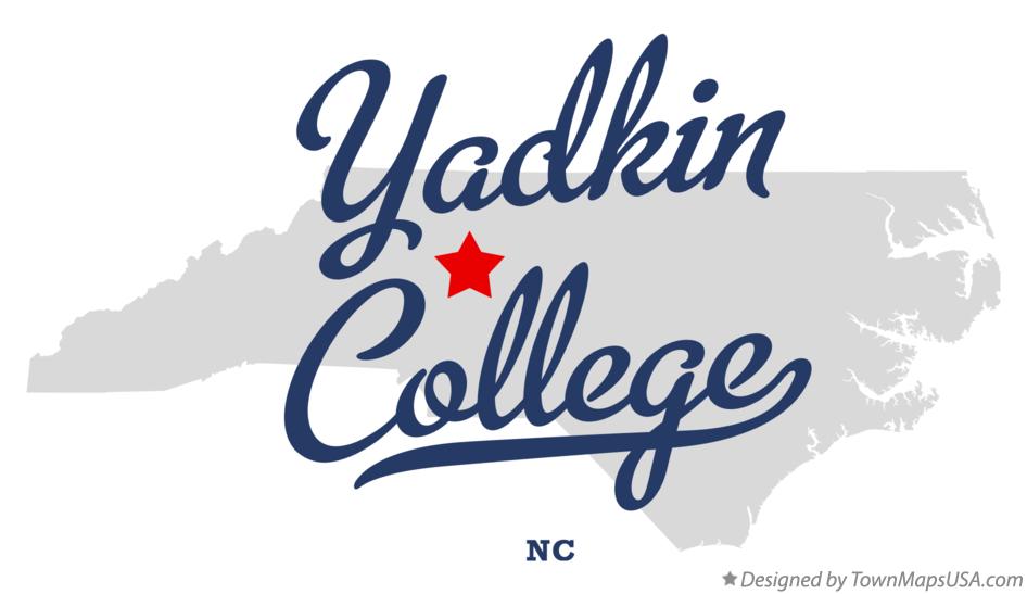 Map of Yadkin College North Carolina NC