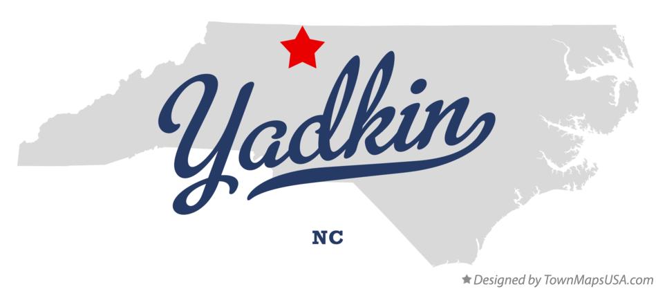 Map of Yadkin North Carolina NC