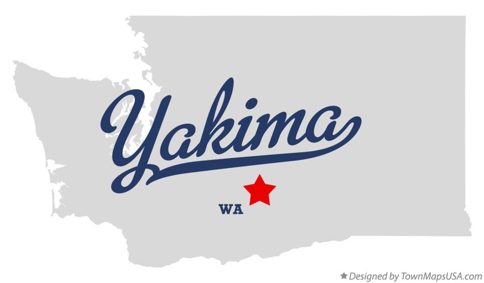 Map of Yakima Washington WA