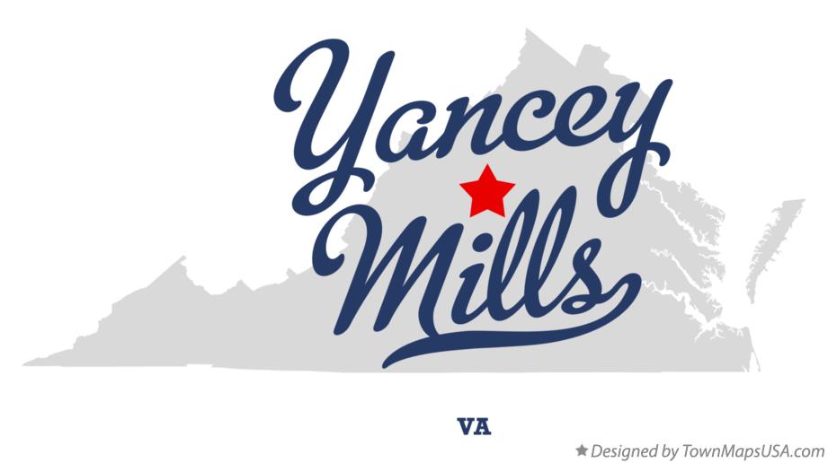 Map of Yancey Mills Virginia VA
