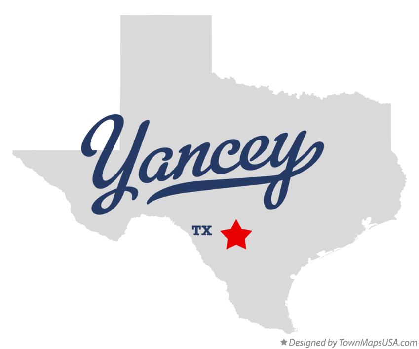 Map of Yancey Texas TX