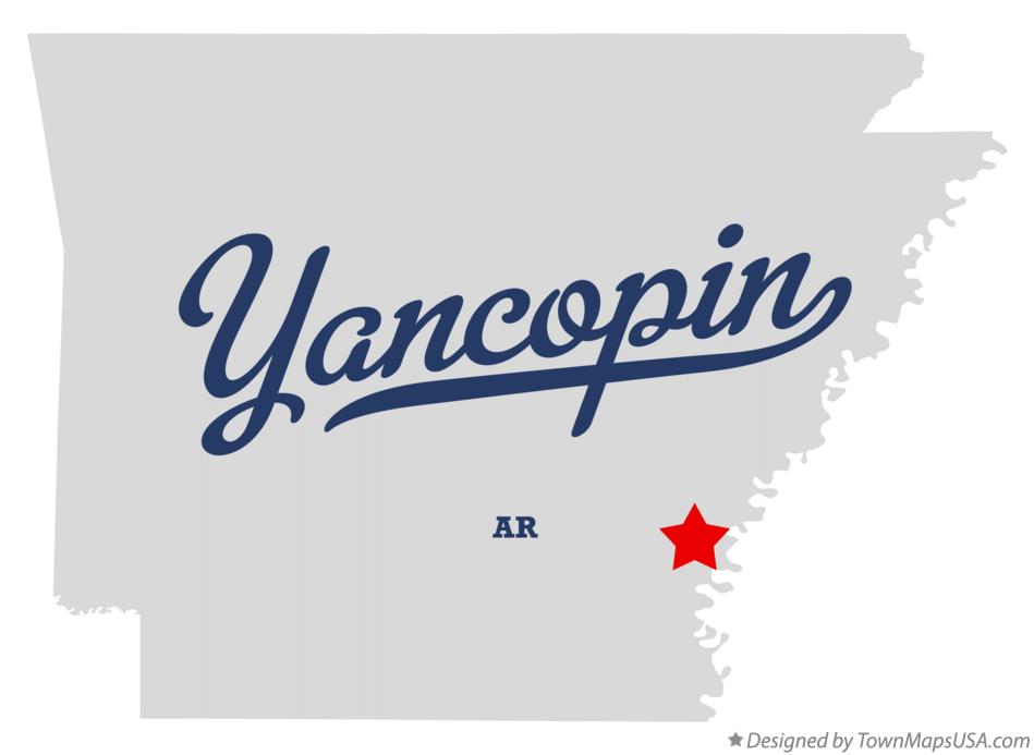 Map of Yancopin Arkansas AR