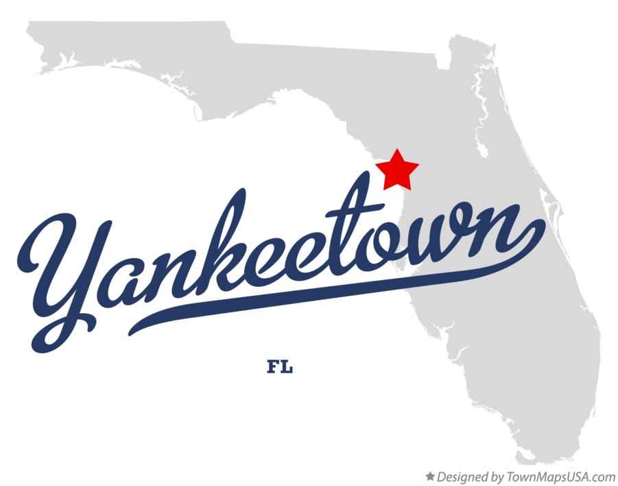 Map of Yankeetown Florida FL