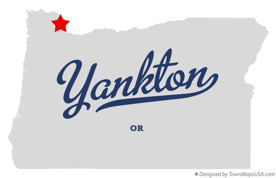 Map of Yankton Oregon OR