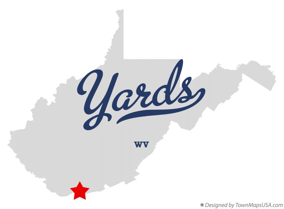 Map of Yards West Virginia WV