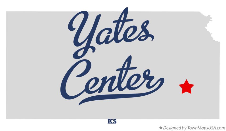 Map of Yates Center Kansas KS