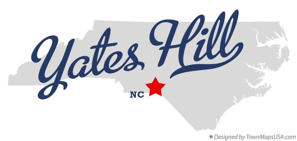 Map of Yates Hill North Carolina NC