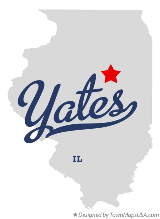 Map of Yates Illinois IL