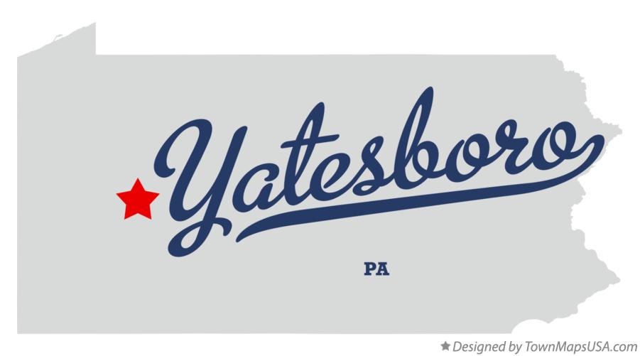 Map of Yatesboro Pennsylvania PA