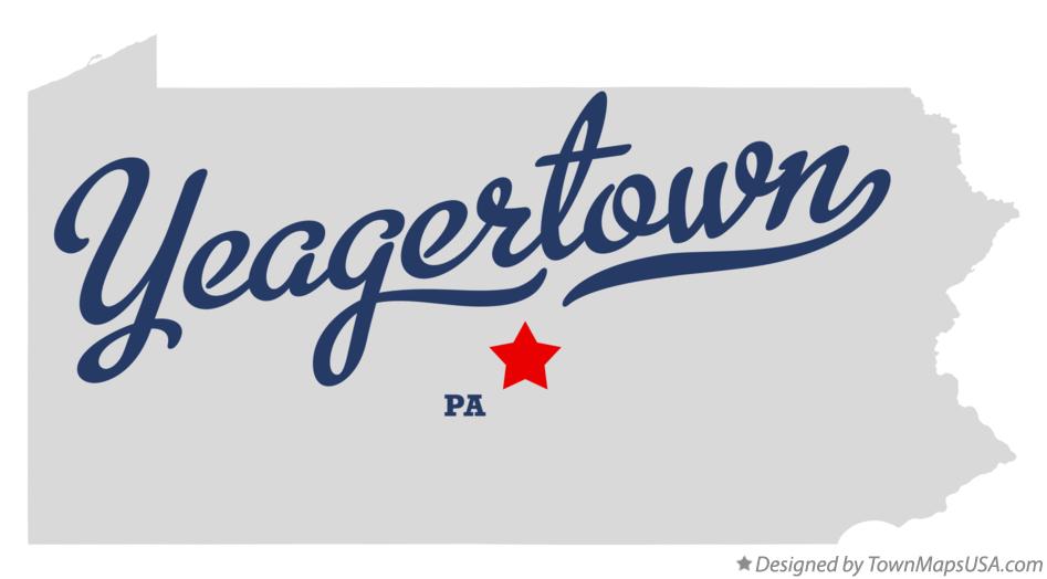 Map of Yeagertown Pennsylvania PA