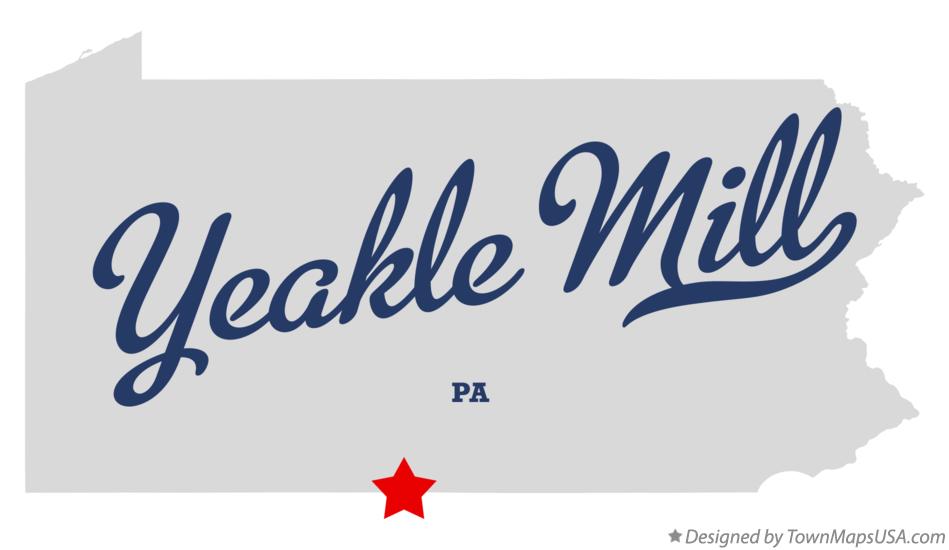 Map of Yeakle Mill Pennsylvania PA