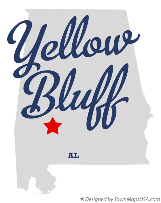 Map of Yellow Bluff Alabama AL