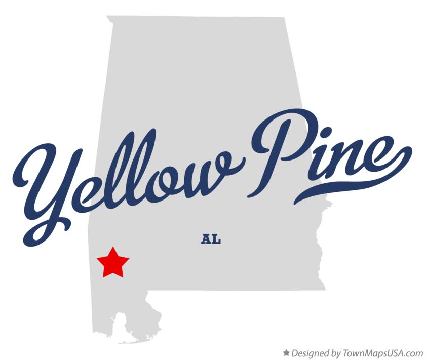 Map of Yellow Pine Alabama AL
