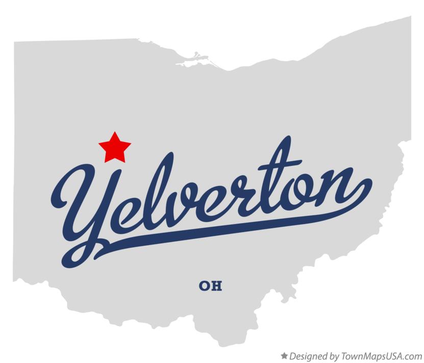 Map of Yelverton Ohio OH