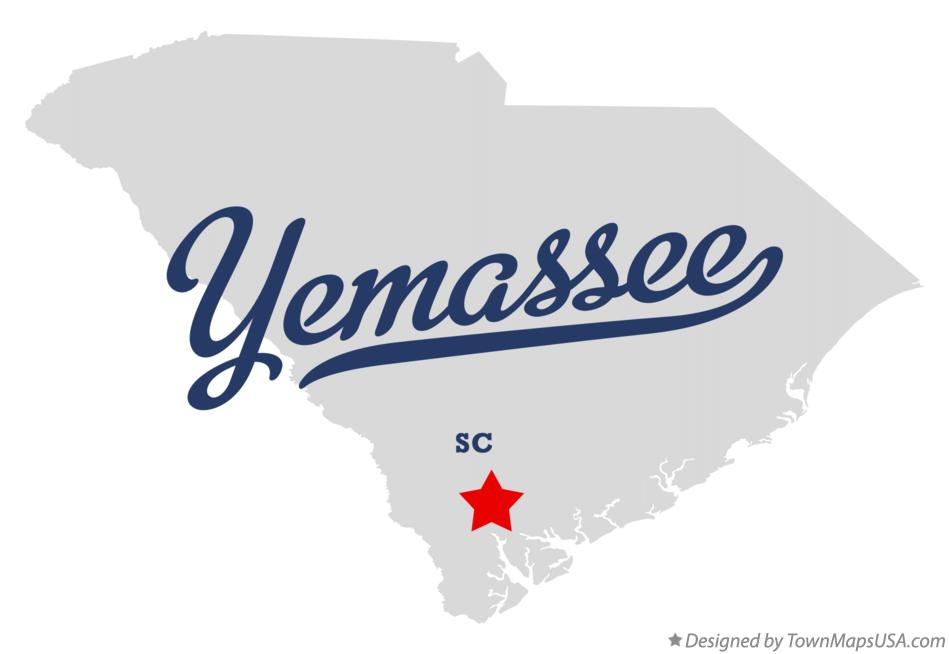Map of Yemassee South Carolina SC